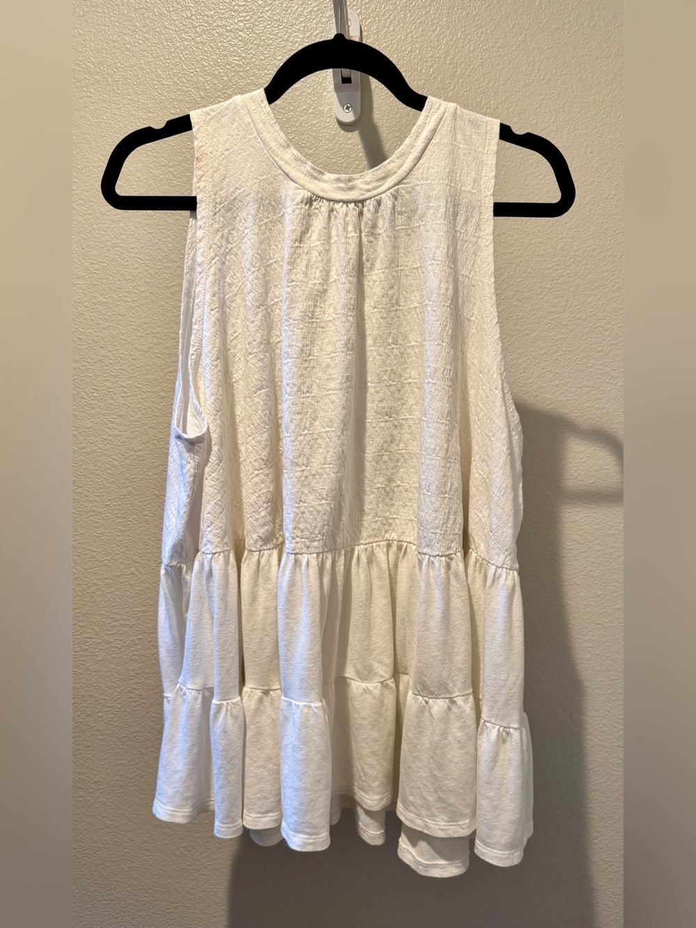 Free People Cream Tiered Tunic Top